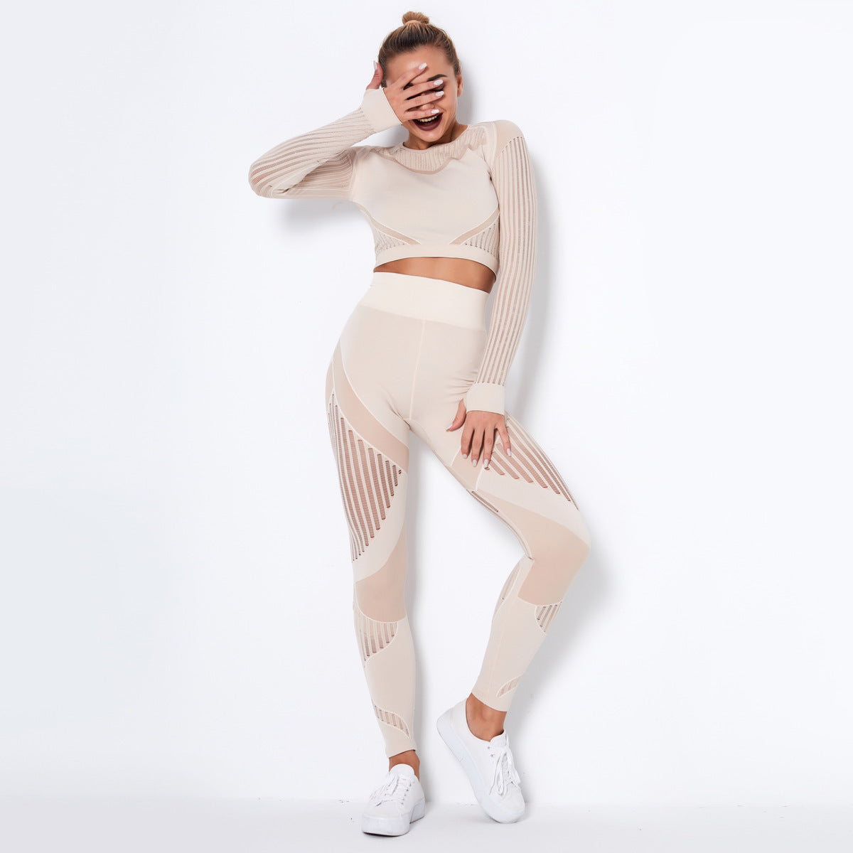 Women's Long-Sleeve Seamless Yoga Wearsuit