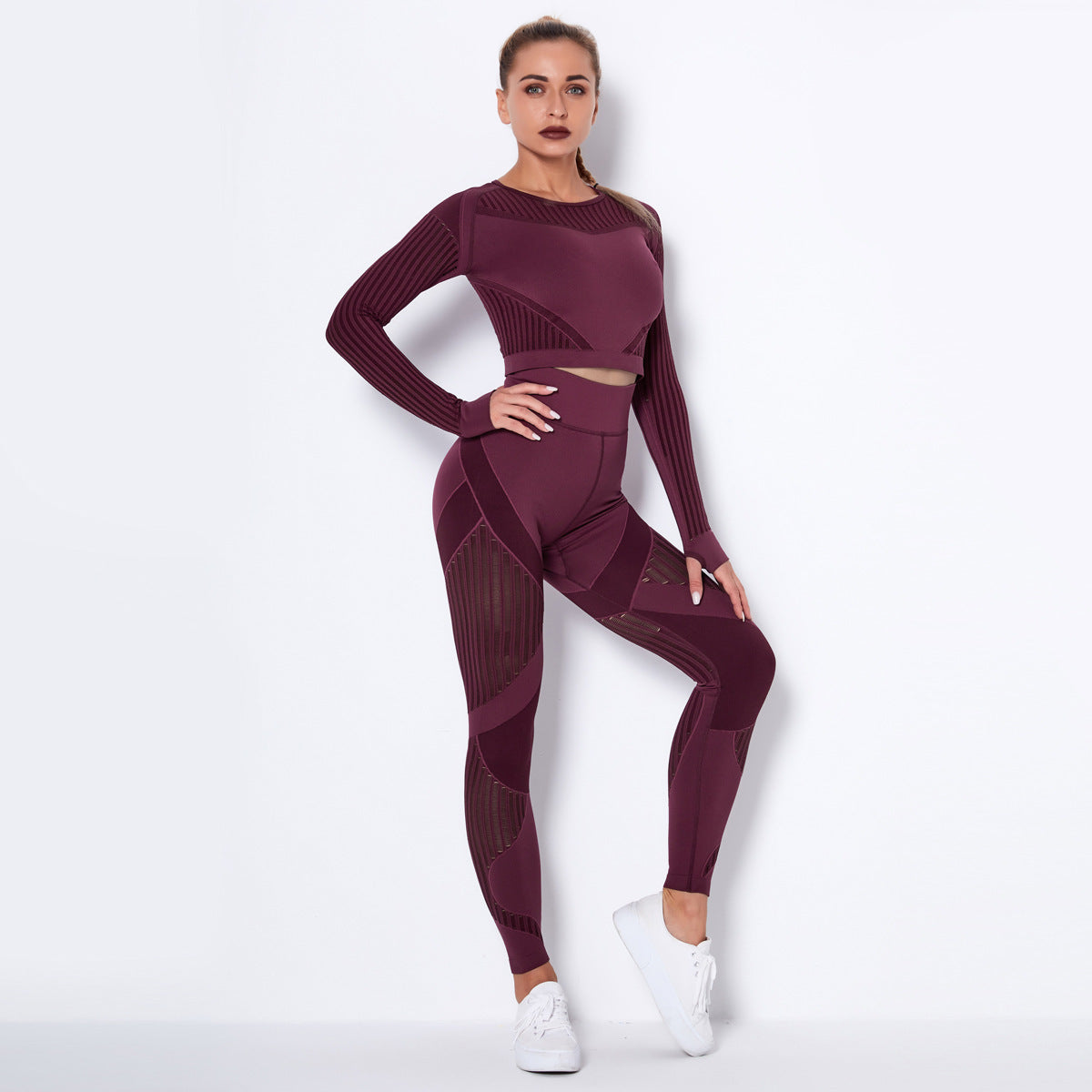Women's Long-Sleeve Seamless Yoga Wearsuit