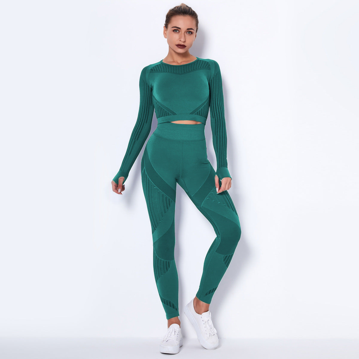 Women's Long-Sleeve Seamless Yoga Wearsuit