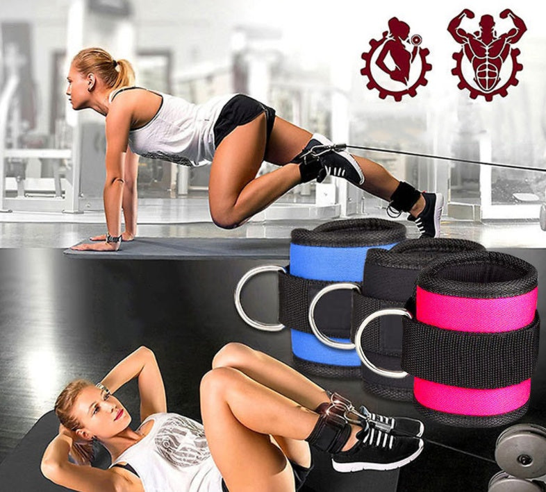 Adjustable D-Ring Ankle Straps for Cable Training