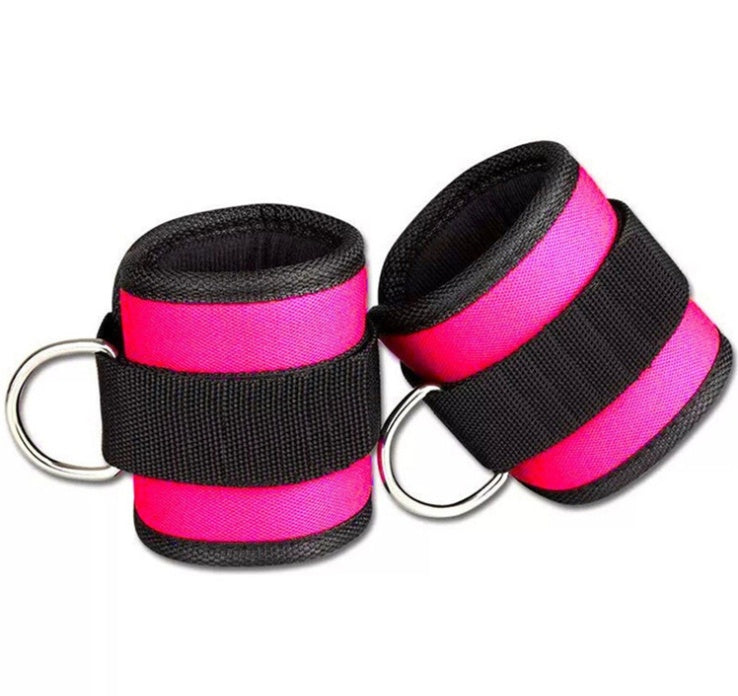 Adjustable D-Ring Ankle Straps for Cable Training