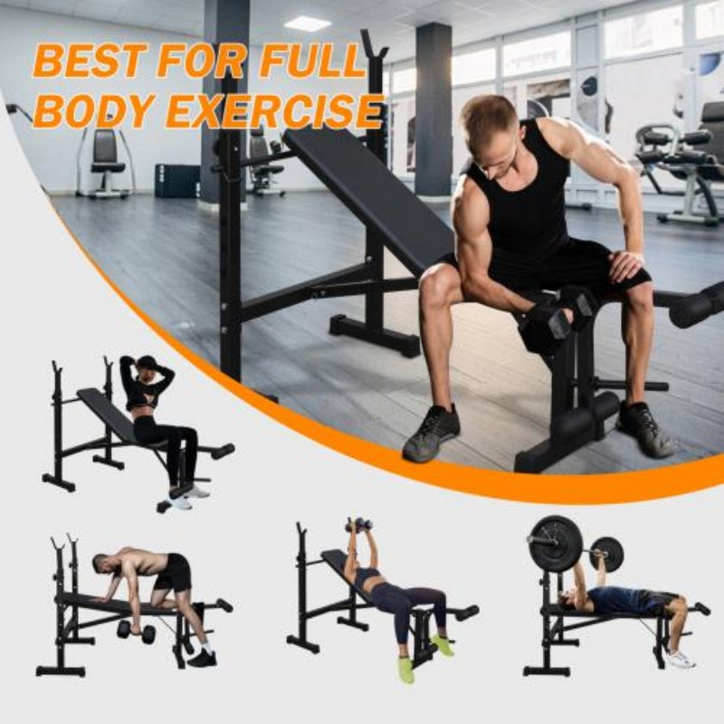 Olympic Weight Bench with Squat Rack for Home Gym